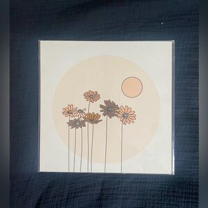 Floral Art Print with Sun